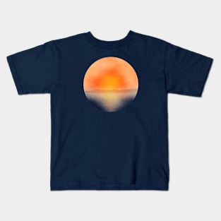 Warm Sunrise Over The Sea Mosaic Nature Art Kids T-Shirt